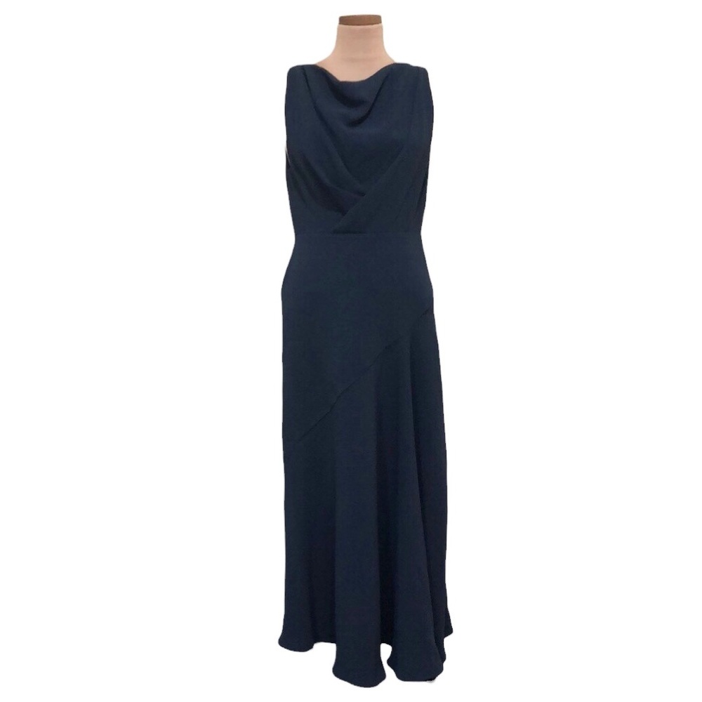 NWT Acler Hurley Dress Size 2 Midnight Navy Blue Cowl Neck